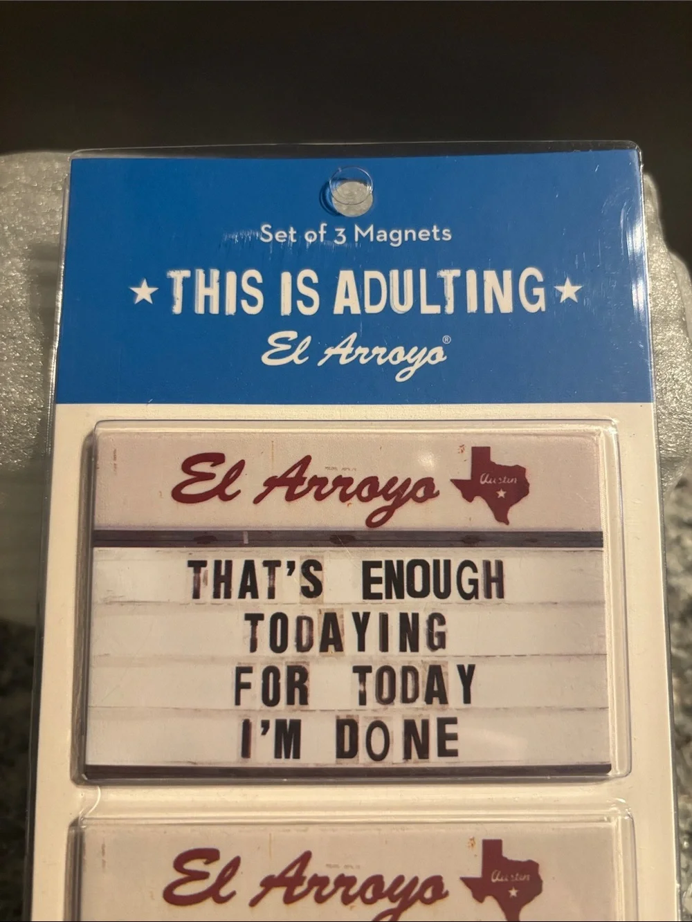 El Arroyo Set of 3 Funny Quote Magnets - This Is Adulting